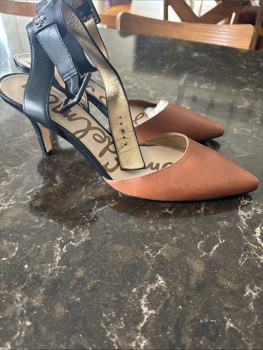 Black & Brown Leather Heels by Sam Edelman